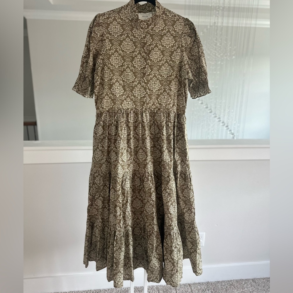Tuckernuck Hyacinth House Moss Print Green Midi Dress - Picture 10 of 10